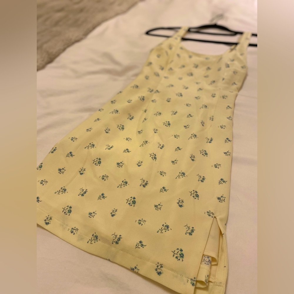 90s Tank Mini Slip Dress — Yellow Floral